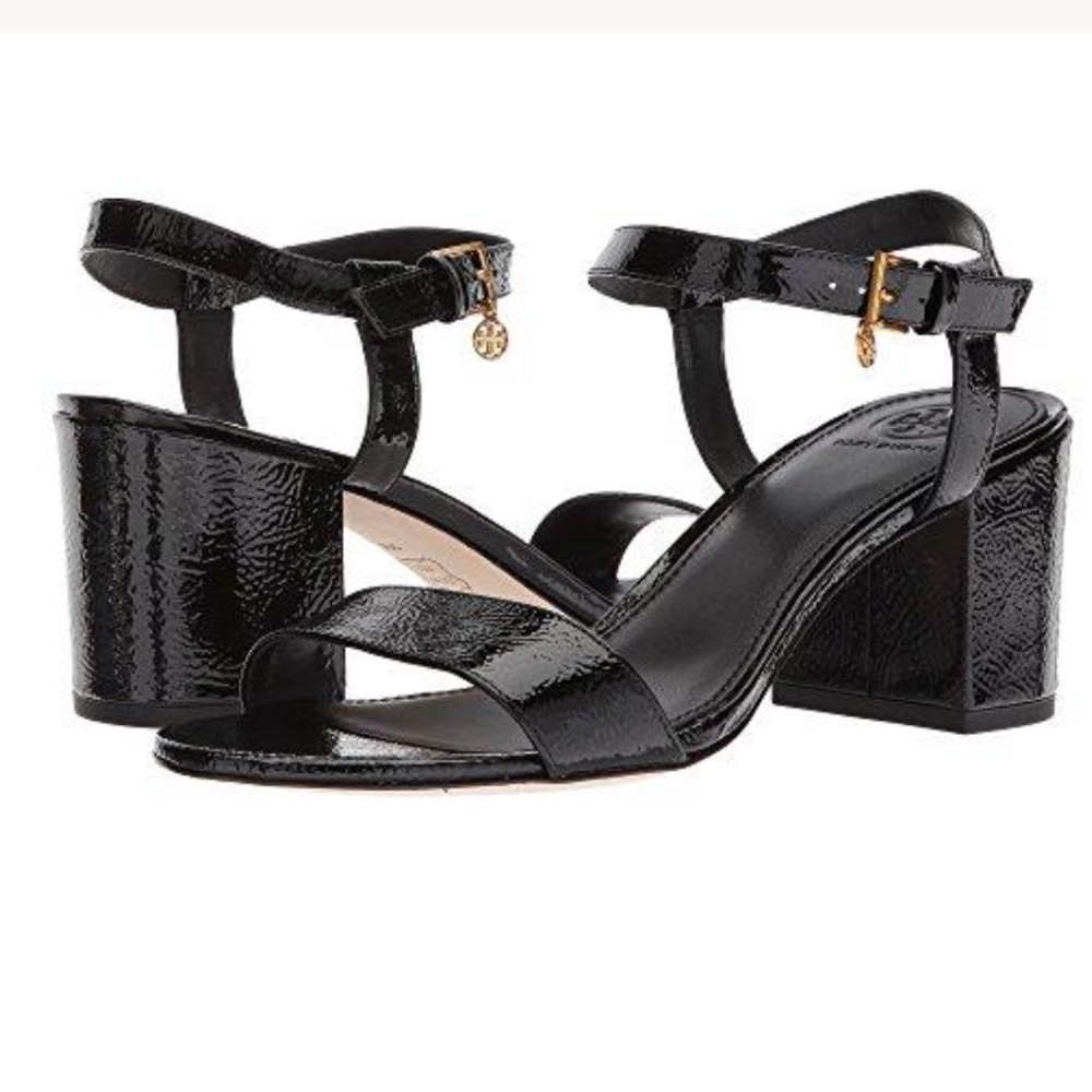 Laurel patent leather ankle strap sandals